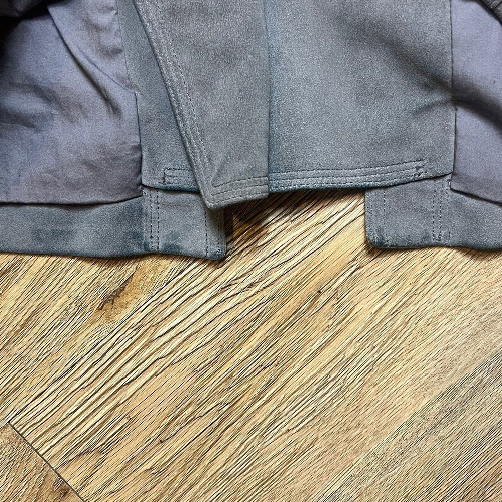 VINCE Vest Nubuck 100% Lamb Leather Genuine Cap Sleeve Grey Zip Front Women's XS - Picture 12 of 12